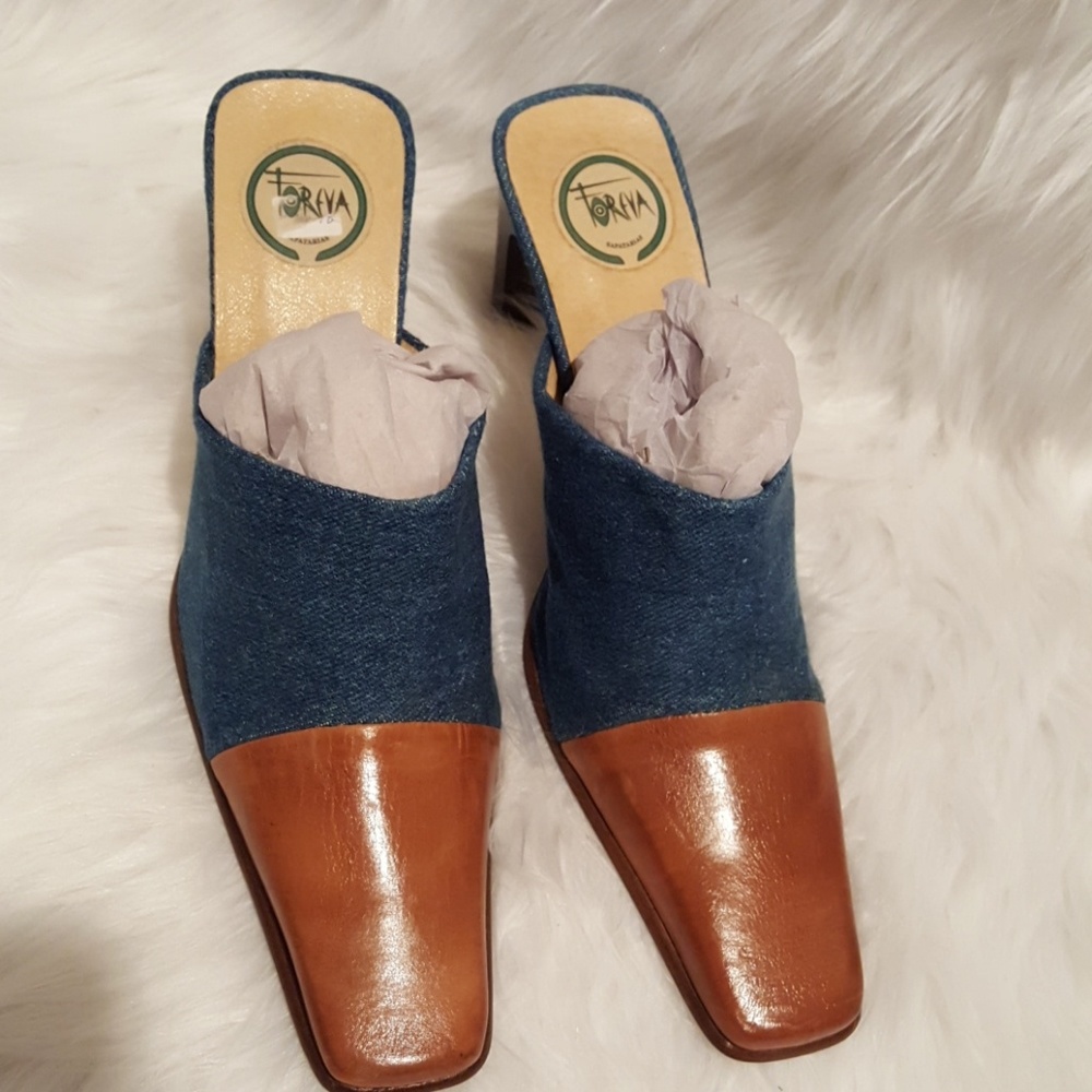 Gorgeous DesignInverso Denim & Leather Mules